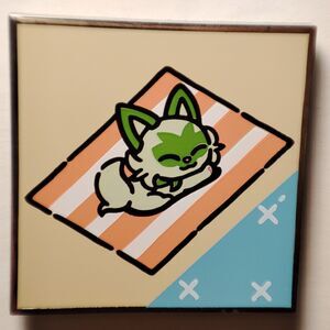 Pokemon TCG Sprigatito Lazy Summer Enamel Pin Official Nintendo Lapel Badge